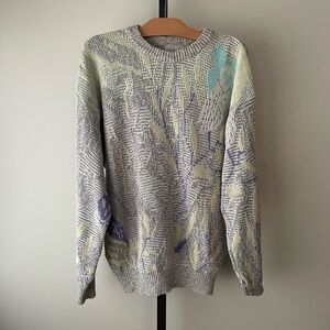 Vintage Bellissimo By Tip Top Tailors Knit Cosby Grandpa Sweater Dad Abstract